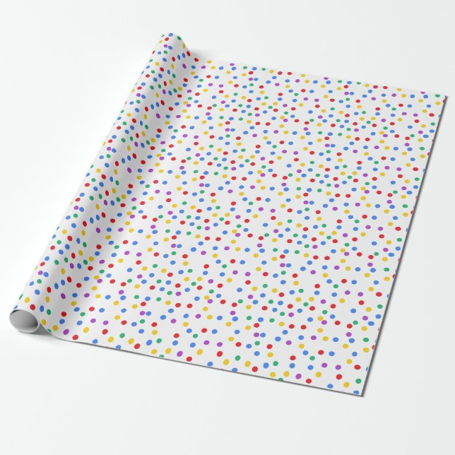 Colorful Confetti Wrapping Paper (Unrolled)