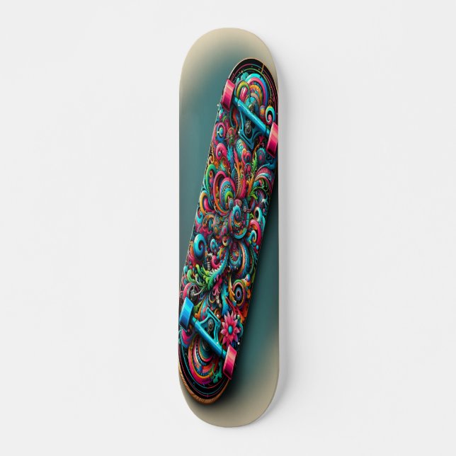 "Colorful Confluence" Skateboard (Front)