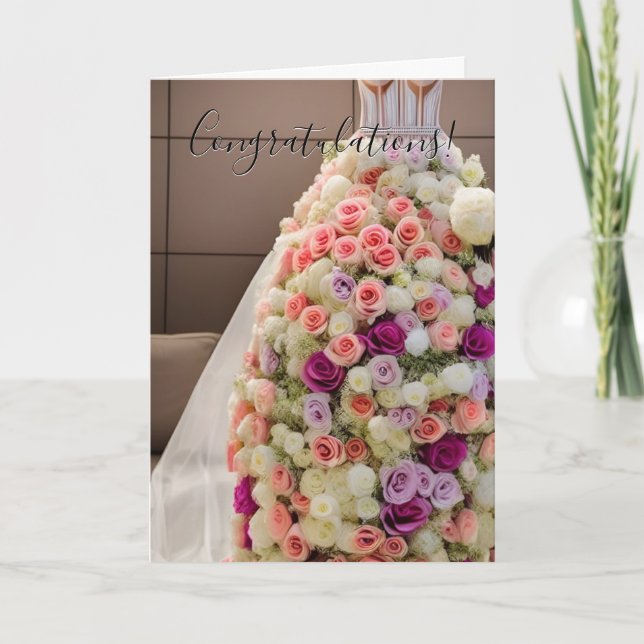 Colorful Congratulations Floral Bridal Shower Card (Front)