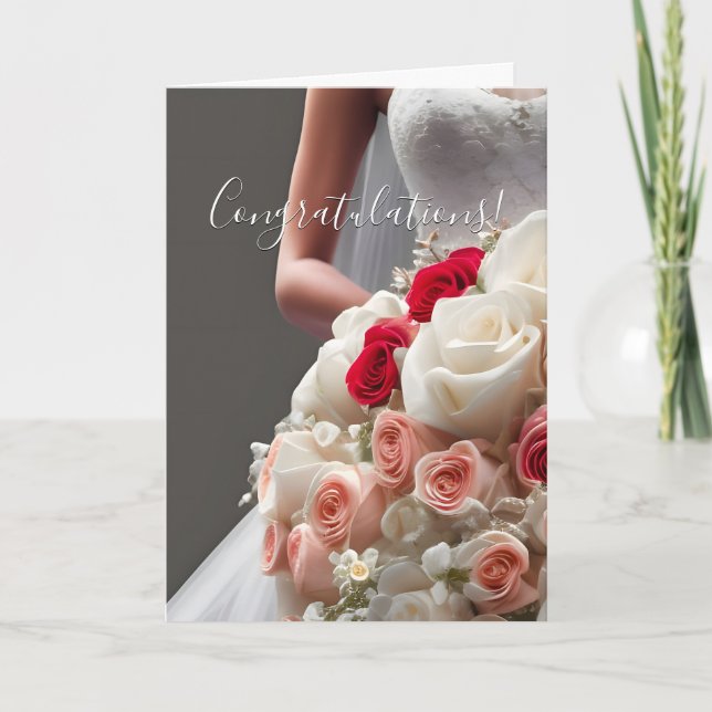 Colorful Congratulations Floral Bridal Shower Card (Front)