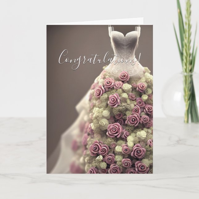Colorful Congratulations Floral Bridal Shower Card (Front)