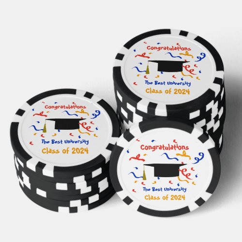 Colorful Congratulations Graduation Party Poker Chips