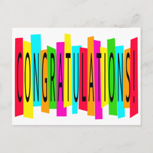 Colorful Congratulations Postcard
