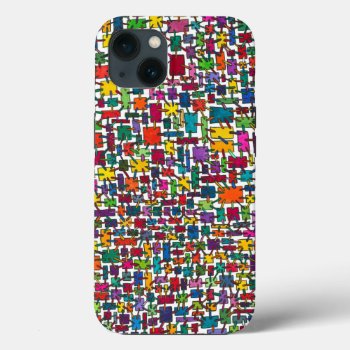 Colorful Connected Blocks Iphone 13 Case by susangainen at Zazzle