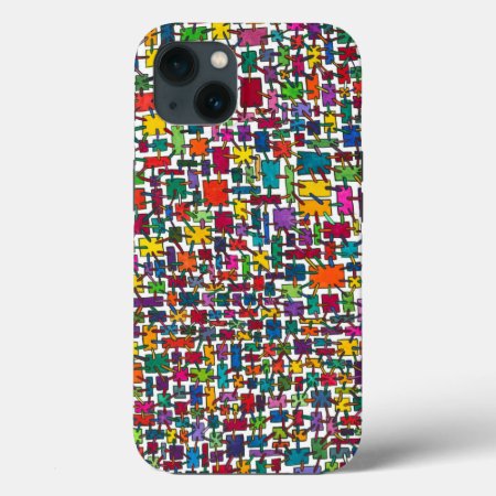 Colorful Connected Blocks Iphone 13 Case