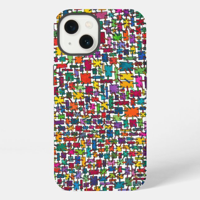 Colorful Connected Blocks Iphone Case (Back)