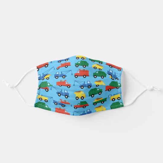 Colorful Construction Trucks Boys Kids Cloth Face Mask Zazzle Com