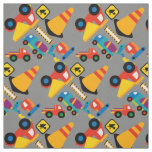 Colorful Construction Vehicles Kids Fabric