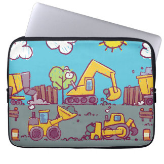 Colorful Construction Vehicles Laptop Sleeve