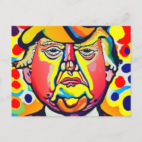 Colorful Contemporary Donald Trump Portrait Postcard