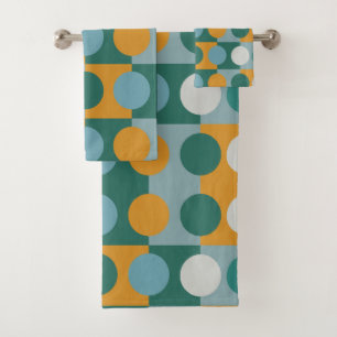 Colorful Contemporary Geometric  Bath Towel Set