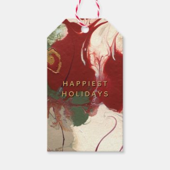 Colorful Contemporary Painted Abstract Holiday Gift Tags by DP_Holidays at Zazzle