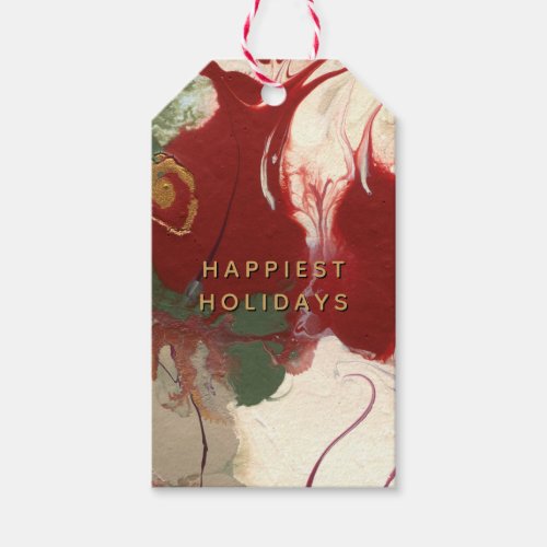 Colorful Contemporary Painted Abstract Holiday Gift Tags