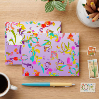 Colorful Contetti Toss Background Envelope