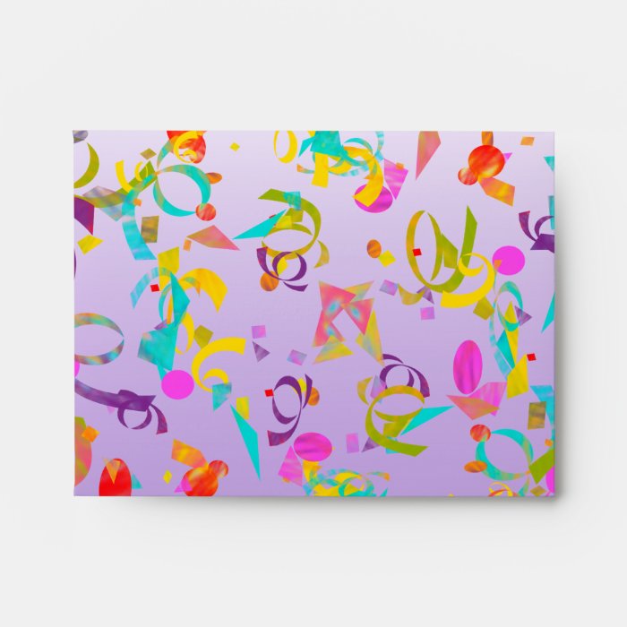 Colorful Contetti Toss Background Envelopes