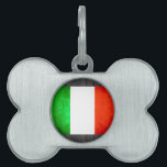 Colorful Contrast Italian Flag Pet Name Tag<br><div class="desc">A modern, bright, and colorful take on the Italian flag. The high contrast and intensity is sure to capture some attention. Very modern and retro at the same time, this Italian Flag is great for any Italian fan.</div>