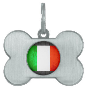 Colorful Contrast Italian Flag Pet Name Tag