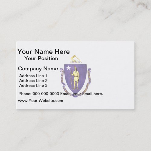 Colorful Contrast Massachusettsan Flag Business Card