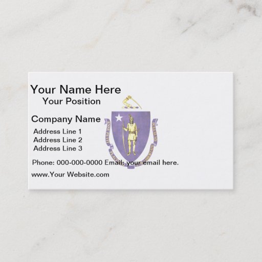 Customizable Colorful Contrast Massachusettsan Flag Business Card