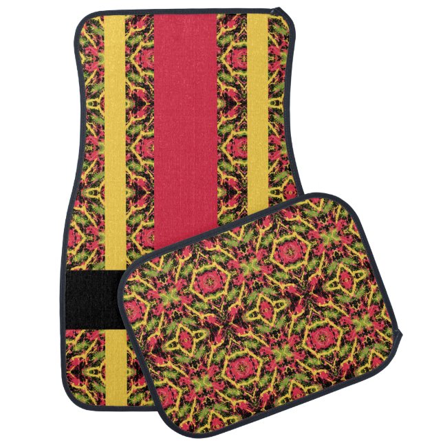 Colorful Contrast Monogrammed  Car Floor Mat (Set)