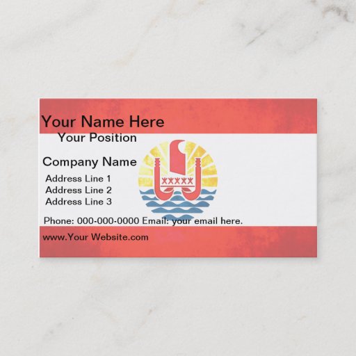 Customizable Colorful Contrast Polynesian Flag Business Card