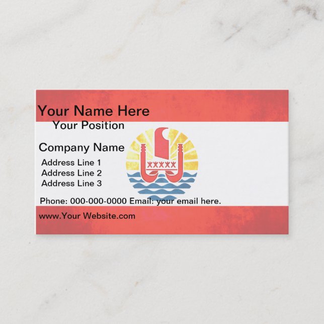 Colorful Contrast Polynesian Flag Business Card (Front)