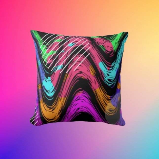 Colorful Contrast Throw Pillow (Creator Uploaded)