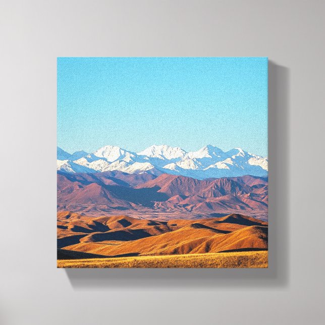 Colorful Contrasts: Desert and Snow Canvas Print (Front)