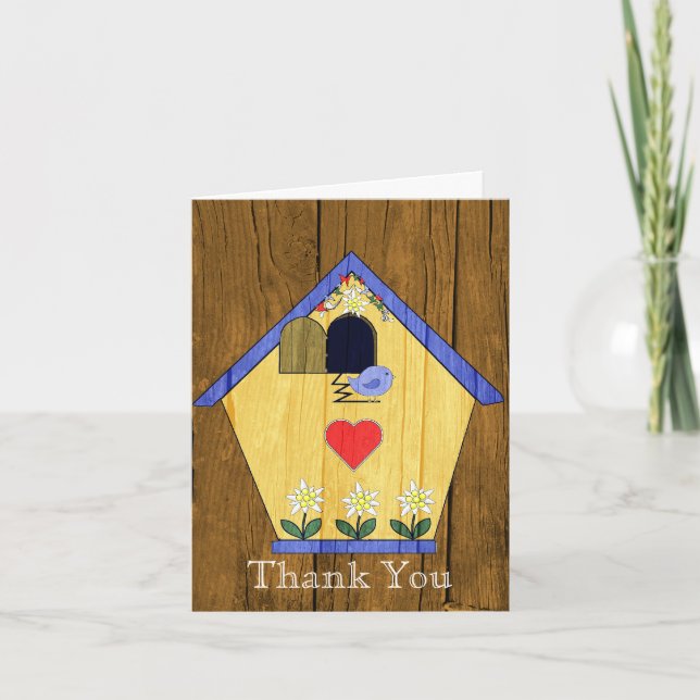 Colorful Coo Coo Bird House Thank You (Front)