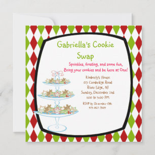 Colorful Cookie Tray Holiday Cookie Swap Invites