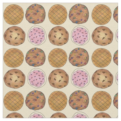 Colorful Cookies Bake Sale Peanut Butter Rainbow Fabric
