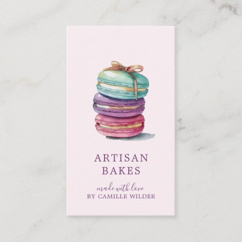 Colorful Cookies Bakery Baker Pastry Chef Blush Business Card