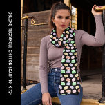 Colorful Cookies Macarons Black Long Rectangle Scarf<br><div class="desc">Long rectangle chiffon scarf with a colorful macaron cookie pattern with a black background. Other sizes are available.  Personalize it or Edit it using the Design Tool Bar to add Text or tiling and resize the image.</div>