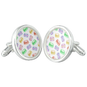 Colorful Cookies Macarons Dessert Cufflinks