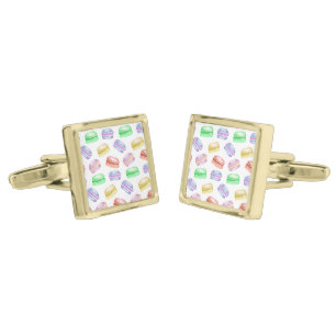 Colorful Cookies Macarons Dessert Cufflinks
