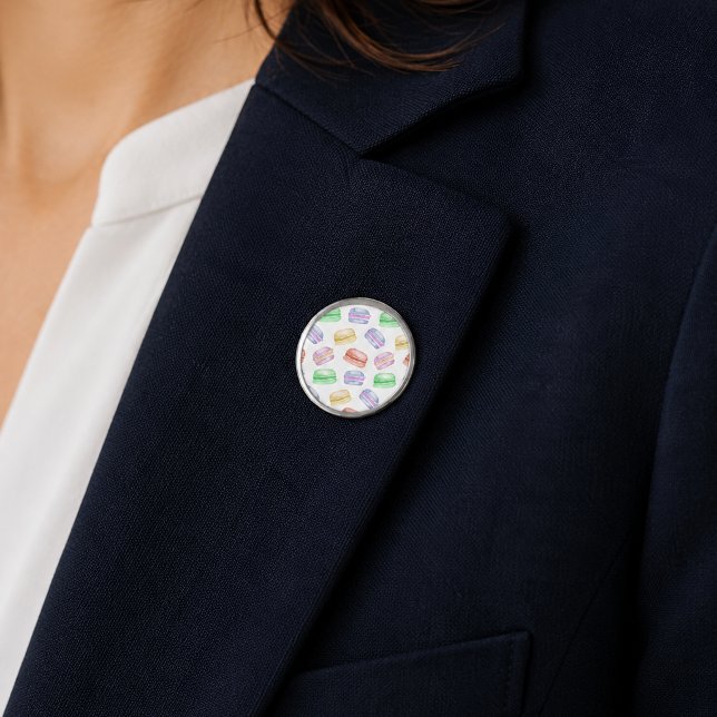 Colorful Cookies Macarons Dessert Silver Finish Lapel Pin (Colorful Cookies Macarons Dessert Silver Finish Lapel Pin)
