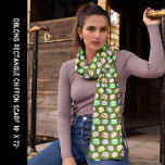 Colorful Cookies Macarons DK Green Long Rectangle Scarf<br><div class="desc">Long rectangle chiffon scarf with a colorful macaron cookie pattern with a dark green background. Other sizes are available. Personalize it or Edit it using the Design Tool Bar to add Text or tiling and resize the image.</div>