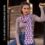 Colorful Cookies Macarons Purple Long Rectangle Scarf<br><div class="desc">Long rectangle chiffon scarf with a colorful macaron cookie pattern with a purple background. Other sizes are available.  Personalize it or Edit it using the Design Tool Bar to add Text or tiling and resize the image.</div>