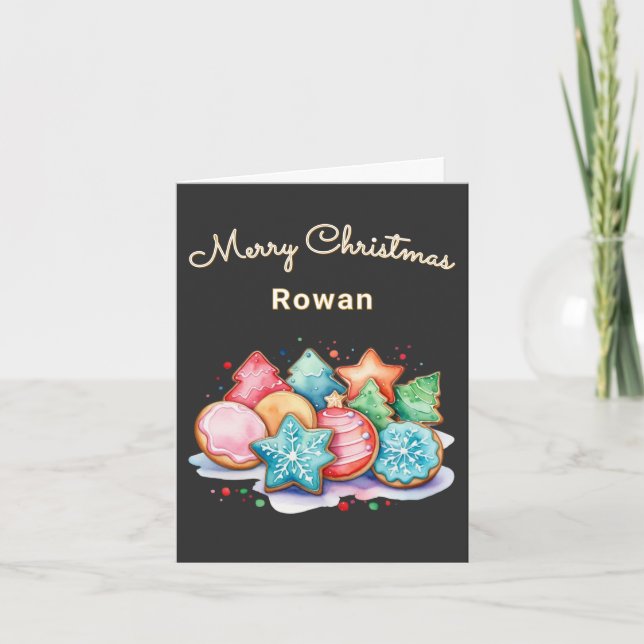 Colorful Cookies Personalized Christmas Holiday Card (Front)