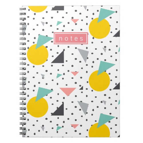 Colorful Cool Abstract Retro 90s Shape Pattern Notebook