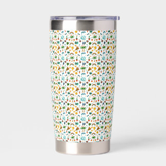 Colorful Cool Elements Pattern – Retro Summer Vibe Insulated Tumbler