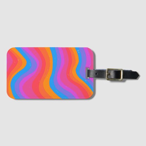 Colorful Cool  Fun Stripes Luggage Tag