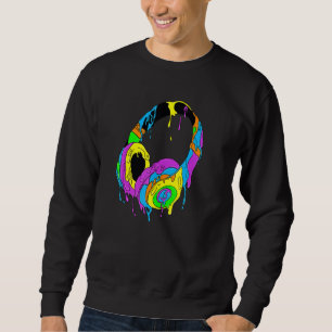 Colorful Cool Melting Headphones Music DJ Artist E Sweatshirt
