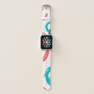 Colorful, cool, modern,trendy brush stroke circles apple watch band