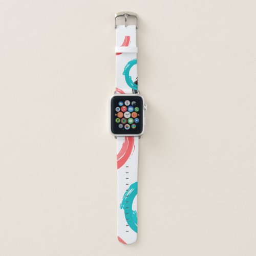 Colorful cool moderntrendy brush stroke circles apple watch band