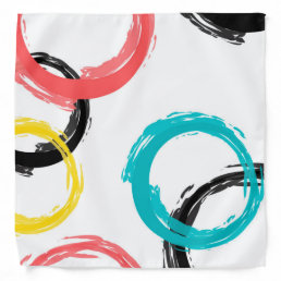 Colorful, cool, modern,trendy brush stroke circles bandana