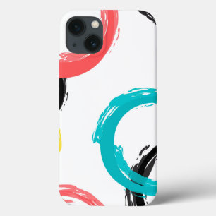 Colorful, cool, modern,trendy brush stroke circles iPhone 13 case