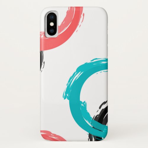Colorful cool moderntrendy brush stroke circles iPhone XS case