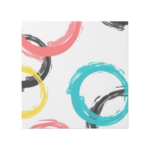Colorful cool moderntrendy brush stroke circles gallery wrap
