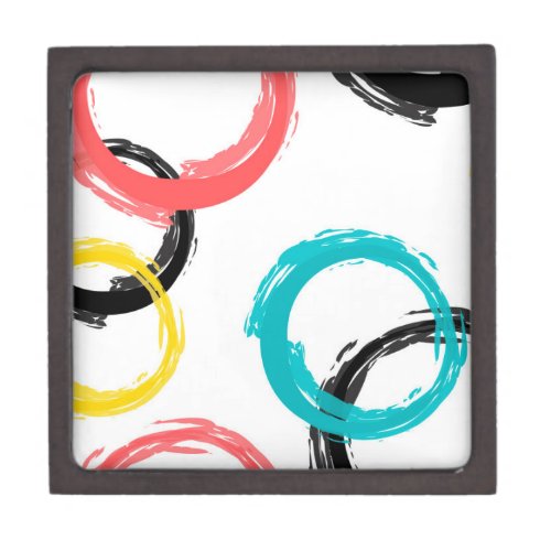 Colorful cool moderntrendy brush stroke circles gift box